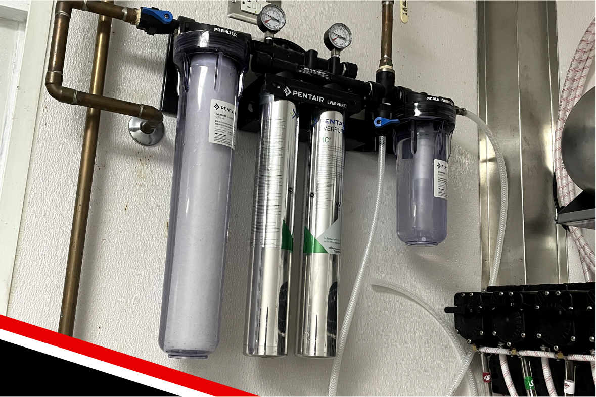 Commercial water filtration installation and filter replacement